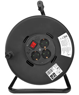 POWERTECH μπαλαντέζα με βάση PT-917, 3x schuko, 16A, 50m, μαύρη
