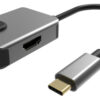 POWERTECH docking station PTH-053, 3 θυρών, USB-C, 65W PD, 4K, γκρι