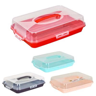 CAKE BOX ΤΕΤΡΑΓΩΝΟ BIG ΜΕ ΚΑΠΑΚΙ ΚΛΙΠ ΑΣΦΑΛΕΙΑΣ ΚΑΙ ΧΕΡΟΥΛΙ