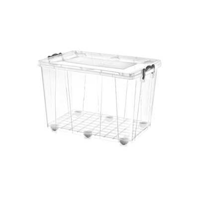 HIDE BOX ΟΡΘΟΓΩΝΙΟ ΑΠΟΘΗΚΕΥΣΗΣ ΜΕ ΡΟΔΑΚΙΑ ΚΑΙ ΧΕΡΟΥΛΙΑ ΚΛΕΙΣΙΜΟ ΑΣΦΑΛΕΙΑΣ 50LT