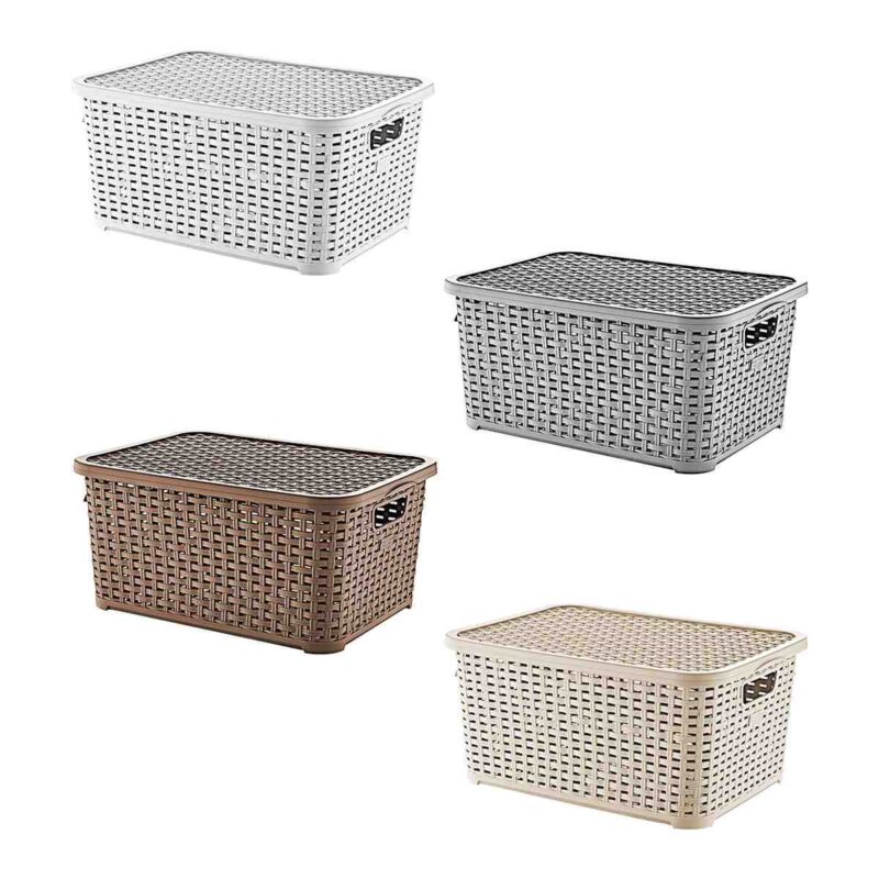 ΚΟΥΤΙ ΑΠΟΘΥΚΕΥΣΗΣ RATTAN ΜΕ ΧΕΡΟΥΛΙΑ ΚΑΙ ΚΑΠΑΚΙ 10LT BROWN