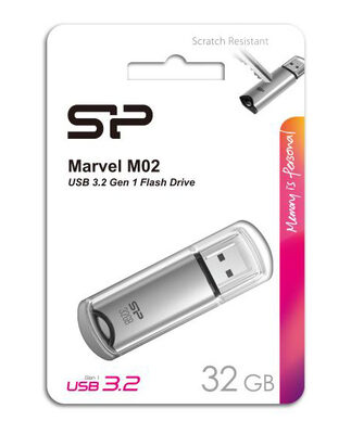 SILICON POWER USB Flash Drive Marvel M02, 32GB, USB 3.2, γκρι