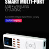 SUNSHINE σταθμός φόρτισης SS-309WD, 8x USB 8A, wireless 10W, λευκός