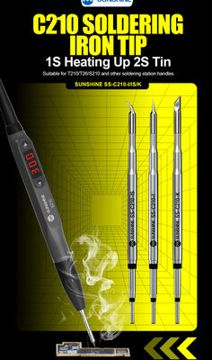 SUNSHINE soldering iron tip SS-C210 τύπου IS, για T210, 80mm