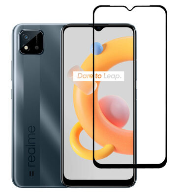 POWERTECH tempered glass 5D TGC-0578, Realme C11, full glue, μαύρο