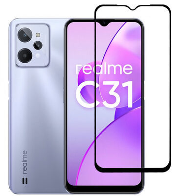 POWERTECH tempered glass 5D TGC-0580, Realme C31, full glue, μαύρο