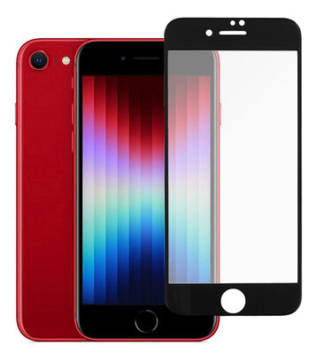 POWERTECH tempered glass 5D TGC-0584, full glue, iPhone SE 2022, μαύρο