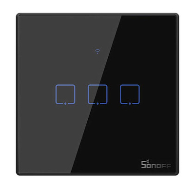 SONOFF smart διακόπτης ΤΧ-T3EU3C, αφής, Wi-Fi, τριπλός, μαύρος