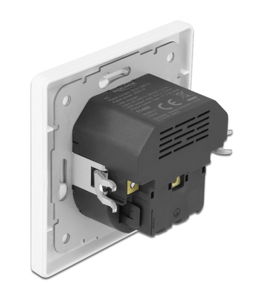 11489-1 DELOCK πρίζα τοίχου 11489 με θύρες φόρτισης USB & USB Type-C 3.4A, λευκή