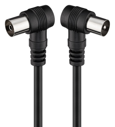 11526 GOOBAY καλώδιο κεραίας αρσενικό σε θηλυκό 11526, γωνιακό, 2.5m, μαύρο