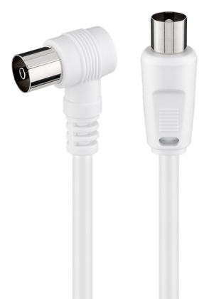 11714 GOOBAY καλώδιο κεραίας αρσενικό σε θηλυκό 11714, γωνιακό, 5m, λευκό
