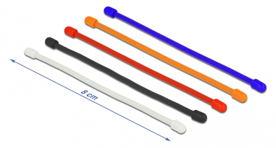 18970 DELOCK Δεματικά καλωδίων 18970, εύκαμπτα, 80x4mm, χρωματιστά, 10τμχ