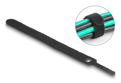 19010 DELOCK δεματικά καλωδίων 19010, τύπου velcro, 12x150mm, μαύρα, 10τμχ