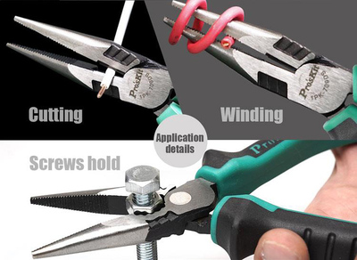 1PK-709DS-1 PROSKIT μυτοτσίμπιδο 1PK-709DS με αντιολισθητικές λαβές, 166mm