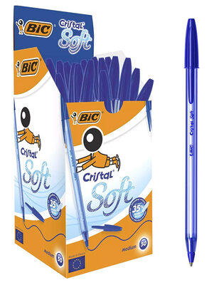 BIC στυλό διαρκείας Cristal Soft με μύτη 1.2mm, μπλε, 50τμχ