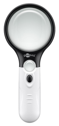 41255 GOOBAY μεγεθυντικός φακός χειρός 41255 με φωτισμό LED, 1.75x & 12.25x