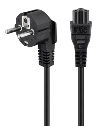 44877 GOOBAY καλώδιο τροφοδοσίας 44877, γωνιακό, 0.75mm², 3m, μαύρο