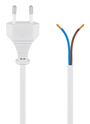 51345 GOOBAY καλώδιο τροφοδοσίας 51345, 2x 0.75mm², 1.5m, λευκό