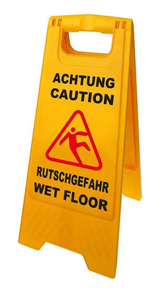 520112 Προειδοποιητική πινακίδα "caution wet floor" 520112, 21-30x58cm, κίτρινη