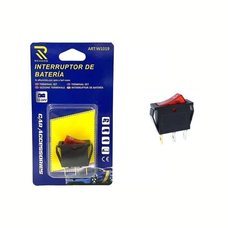 5630 Rchang Διακόπτης Μπαταρίας Αυτοκινήτου 12–24V με Κόκκινο LED W1019 KCD3-1022- Car switch