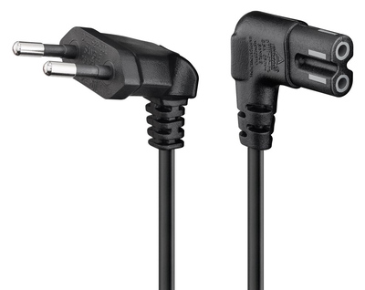 56588 GOOBAY καλώδιο τροφοδοσίας Euro 56588, γωνιακό, 2x0.75 mm², 0.5m, μαύρο