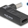 60004 DELOCK αντάπτορας τροφοδοσίας 60004, USB-C σε HP 4.5x3mm, 90°, μαύρος