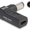 60008 DELOCK αντάπτορας τροφοδοσίας 60008, USB-C σε Dell 7.4x5mm, 90°, μαύρος