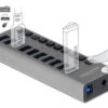 63670-1 DELOCK USB hub 63670 με διακόπτες, 10x θυρών, 5Gbps, γκρι