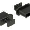 64013 DELOCK κάλυμμα προστασίας για θύρα USB-C 64013 με λαβή, μαύρο, 10τμχ