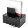 DELOCK docking station για 2.5" ή 3.5" SATA HDD/SSD 64183, 2 θέσεων, με card reader, 5Gbps, clone function, μαύρο