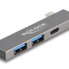 64275 DELOCK USB hub 64275, 3x θυρών, 5Gbps, USB-C σύνδεση, γκρι