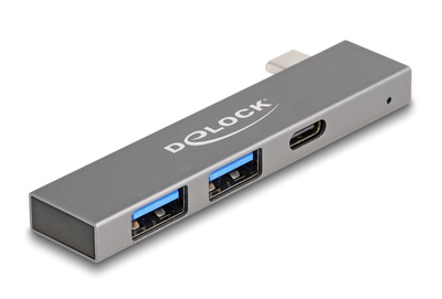 64275 DELOCK USB hub 64275, 3x θυρών, 5Gbps, USB-C σύνδεση, γκρι