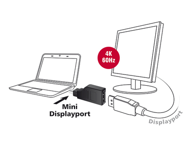 65626-1 DELOCK αντάπτορας mini DisplayPort σε DisplayPort 65626, 4K, 90°
