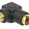 DELOCK αντάπτορας 66168 RCA αρσενικό σε RCA θηλυκό, γωνιακός, μαύρος