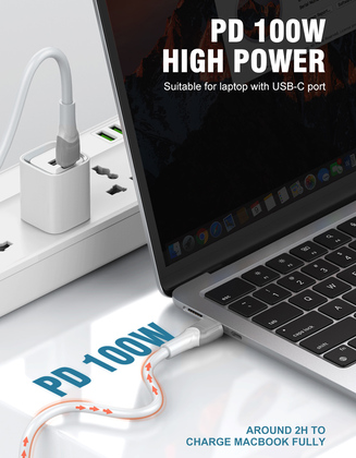 6933138601150-1 LDNIO καλώδιο USB-C σε USB-C LC602C, 100W PD, 2m, γκρι