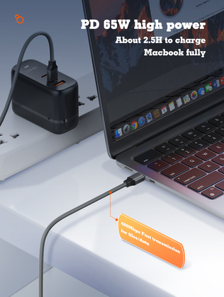 6933138601433-1 LDNIO καλώδιο USB-C σε USB-C LC442C, 65W PD, 2m, γκρι