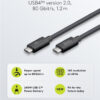 GOOBAY καλώδιο USB-C 74376, USB4, 240W, 80Gbps, 16K/60Hz, 1.2m, μαύρο