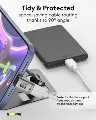 74442-1 GOOBAY αντάπτορας USB-C 74442, γωνιακός 90°, USB4, 240W, 40Gbps, 8K, γκρι