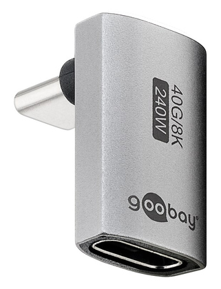 74442 GOOBAY αντάπτορας USB-C 74442, γωνιακός 90°, USB4, 240W, 40Gbps, 8K, γκρι