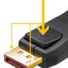 GOOBAY καλώδιο DisplayPort 74761, 16K/60Hz, 80 Gbps, 2m, μαύρο