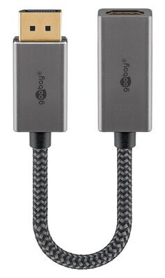 GOOBAY αντάπτορας DisplayPort σε HDMI 75271, 4K/60Hz, 0.2m, γκρι