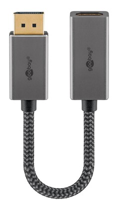 GOOBAY αντάπτορας DisplayPort σε HDMI 75271, 4K/60Hz, 0.2m, γκρι