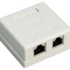77635 GOOBAY επιτοίχια πρίζα δικτύου 77635, 2 θύρες RJ45, CAT 6 STP, λευκή