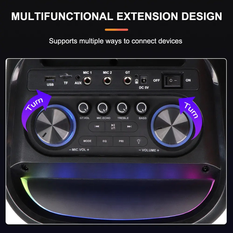 Φορητό ηχείο subwoofer με 2 μικρόφωνα Karaoke - ZQS-8258 - 801179