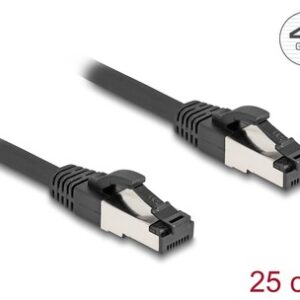 DELOCK καλώδιο δικτύου 80566, CAT 8.1 S/FTP, copper, 2000MHz, 0.25m, μαύρο