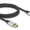 DELOCK καλώδιο DisplayPort 2.1 80634, 16K/60Hz, 40 Gbps, 2m, μαύρο