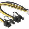 DELOCK καλώδιο PCIe 6pin σε 2x 8pin 83433, 30cm