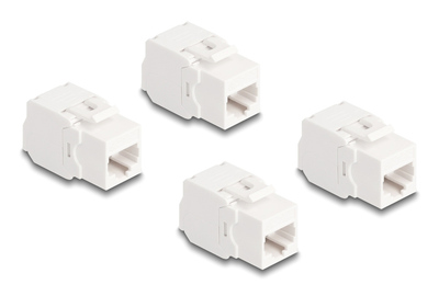 86051 DELOCK Keystone module 86051, RJ45 σε LSA, Cat.6A UTP, λευκό, 4τμχ