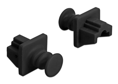 86176 DELOCK κάλυμμα προστασίας για θύρα RJ45 86176, μαύρο, 10τμχ