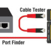 DELOCK tester καλωδίων 86407, λειτουργία εύρεσης θύρας, RJ45/RJ12, μαύρο